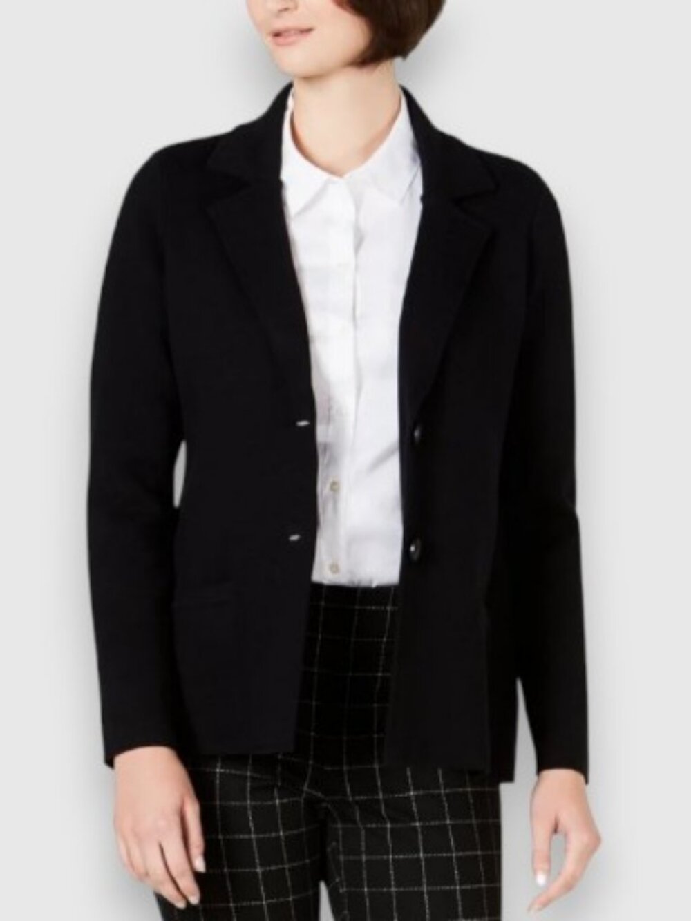 Charter Club single breasted tailored blazer black women's size 12P